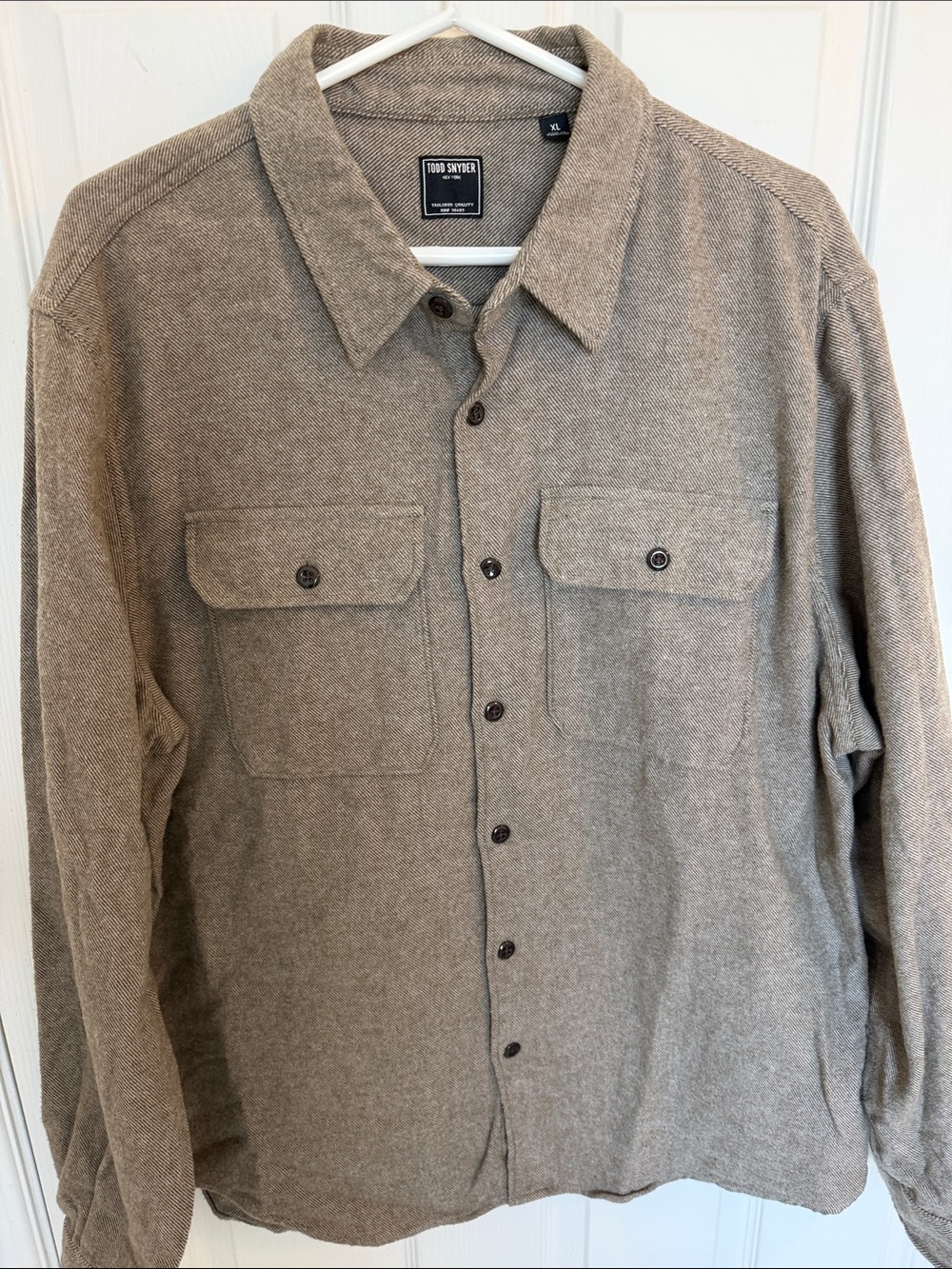 Todd Snyder Taupe Button-Front Shirt Jacket